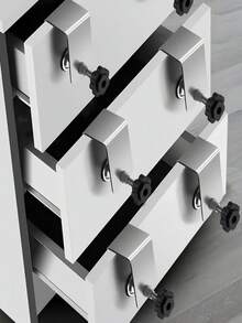 8pcs Stainless Steel Kitchen Cabinet Drawer Clips, Adjustable Cabinet Hardware Fasteners, Portable Front Drawer Woodworking Clips For Cabinet Frame Installation - Silver - View 9