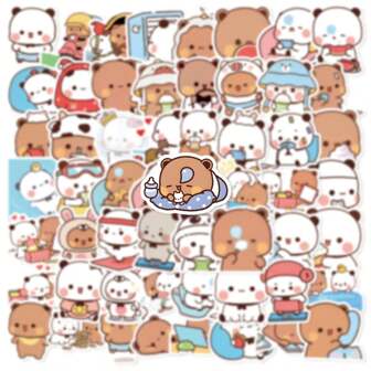 62pcs Cute Animal Fabric Sticker, Suitable For Decorating Skateboard, Computer, Desk, DIY Painting
