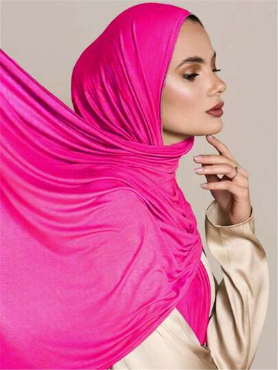 1pc Women Plus Size Knitted Headscarf/Shawl, Soft Casual Solid Color Headband, Scarf, Robe Accessory, Women Veil