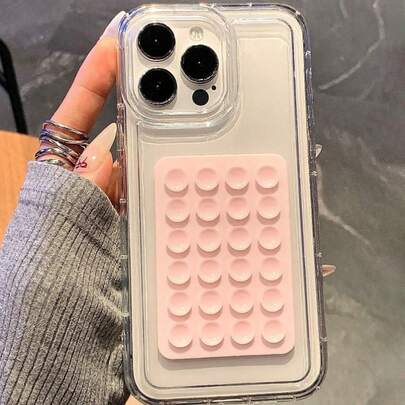 粉色吸盘硅胶手机壳，适用于苹果 15/16/16 Plus/16 Pro Max/15/15 Plus/15 Pro/14 Pro Max/14 Pro/14 Plus/14/13 Pro Max/13 Pro/13/12/11 XR，防水防震防摔防刮，是送给女性的节日礼物、生日礼物、周年纪念礼物或春季礼物的理想之选。