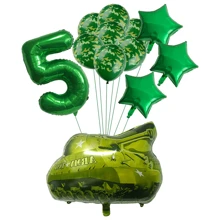 Globo de aluminio de 32 pulgadas con tema militar de camuflaje de campo para decoración de fiesta de cumpleaños, figuras - multicolor - Ver 17