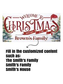 1Pc Personalized Welcome To , Custom Family Name Canvas Sign, Rustic Winter Holiday Seasonal Decor, Farmhouse Decor, No Frame, Retro Xmas Gift, Valentine Day, Valentine Day Decor Gifts Birthday Graduation Home Decor Christmas Decorations Room Decor Christmas,Christmas Gift Supplies - No Frame - View 5