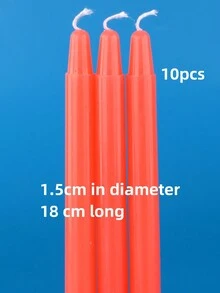 10pcs Long-Stemmed Common Household Lighting Candles, Smokeless And Odorless, White & Red Emergency Cylindrical Candles For Creating Atmosphere And Decoration - Ideal Choice For Bars And Western Restaurants. Romantic Dinner Candles Suitable For Weddings, Birthday Parties, And Power Outages As Home Decorations.Halloween,Spooky,Autumn,Festival,Holiday Christmas,Winter,Holiday,Festival,Room Decor,Gifts - Multicolor - View 11