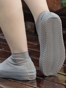 1pair Reusable Silicone Shoe Covers, Waterproof, Anti-Slip, Thick, Portable, Odorless, Unisex (There May Be Some Residue Left Over From The Manufacturing Process, Which Is Normal And Does Not Affect Use), Back To School Supplies