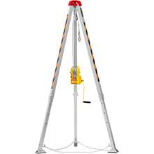 Confined Space Tripod Kit, 2600 Lbs Winch, Confined Space Tripod 8' Legs And 98' Cable, Confined Space Rescue Tripod 32.8' Fall Protection, Harness, Storage Bag For Traditional Confined Spaces