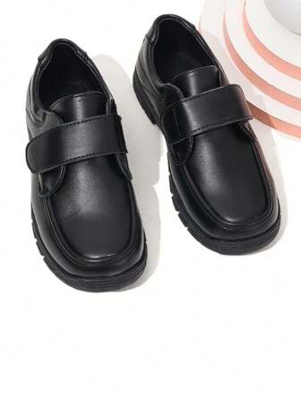 1 双男童时尚百搭皮革休闲鞋，舒适学生鞋，适合春秋季节