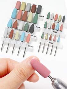 5pcs Nail Care Silicone Sanding Bits, For Cuticle Removal, Nail Polishing And Electric Nail Drill