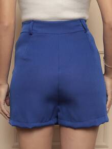 Social Casual Tailoring Short Skirt - Xanh đậm - Xem 5