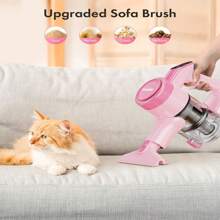 Homeika Cordless Vacuum Cleaner, 300W 23KPa Powerful Suction Vacuum With LED Display, 3 Suction, 48mins Runtime, Lightweight Stick Cleaner With Sofa Brush For Hard Floor/Carpet/Pet Hair/Car - 粉色 - 查看 4