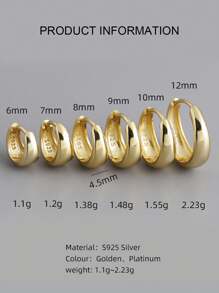 S925 Sterling Zilver Huggie Oorknopjes Sierlijk 14K Verguld Waterdrop Dikke kleine gouden hoepel oorbellen Trendy stapelbare sieraden Cadeaus voor vrouwen Meisjes Dagelijks gebruik