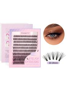 MAANGE Bộ 200/220/400 sợi mi giả, độ dày 10D/20D/30D/40D/60D, tự nhiên và mềm mại, mi giả tự làm, độ dài hỗn hợp 10-14mm, mi giả 3D mềm mại như lông chồn, dụng cụ trang điểm hàng ngày và khi đi du lịch. - C - Xem 14