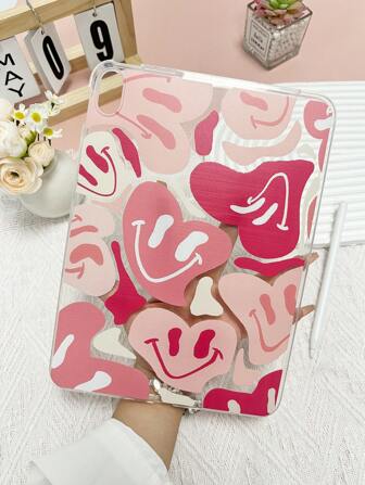 1 个透明硬壳，带扭曲、心形卡通绘画图案、轻巧超薄柔软 TPU 保护套，适用于 iPad Mini 1/2/3/4/5/6/7、iPad Air/Air2/9.7/10.2/10.5/Air4/Air5/10.9/Pro 11"/10th/Air 11 英寸 (M2)-2024/Pro11 英寸 (M4)-2024/iPad Air 11 英寸 (M3) 2025/iPad (A16) 11 英寸第 11 代 2025、Galaxy Tab A7 10.4 英寸/A8、仅笔显示屏 - 不包括在内