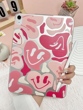 1 pieza Funda de tapa dura transparente con diseño retorcido, patrón de dibujo de corazón de dibujos animados, funda protectora ultradelgada y ligera de TPU compatible con iPad Mini 1/2/3/4/5/6/7, iPad Air/Air2/9.7/10.2/10.5/Air4/Air5/10.9/Pro 11"/10th/Air 11-pulgadas(M2)-2024/Pro11-pulgadas(M4)-2024/iPad Air 11-pulgadas(M3) 2025/iPad(A16) 11 pulgadas 11th Generation 2025, Galaxy Tab A7 10.4 pulgadas/A8, solo pantalla con lápiz - no incluido