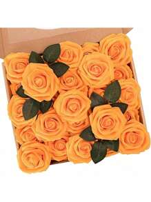 10/25 peças Flores artificiais multicoloridas, espuma de marfim de cor verdadeira, rosas falsas com hastes, buquê de casamento faça você mesmo, arranjo central de chá de panela multicolorido, decoração de mesa de festa, embalagem de saco OPP (excluindo caixa), dia dos namorados, presente - Multicolorido - Ver 29