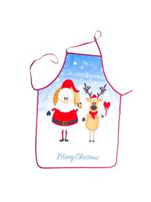 1 PC, Apron, Christmas Themed Colorful Printed Apron, Snowman Christmas Wreath Pattern Apron, Christmas Party Atmosphere Decoration, Kitchen Supplies,Kitchen,Bathroom,Home,Household Supplies - Multicolor - View 11