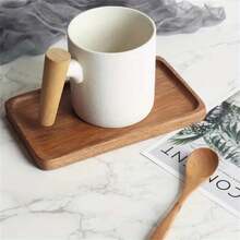 1pc Wood Tray, Multipurpose Wood Tray For Coffee, Tea, Jewelry, Fruit, Food, Breakfast, Dinner, Outdoor Use Christmas Gift - Brown - View 4