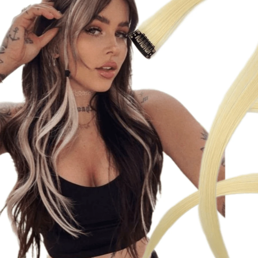 Apply Strand Of Elegant Tic Tac Blonde Hair 70 Cm - 彩色 - 查看 1