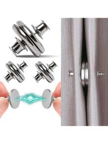 1/3/5/10 pares de sujetadores magnéticos para cortinas de tamaño mediano, anillos magnéticos resistentes para cortinas para reducción de ruido, fácil instalación sin herramientas