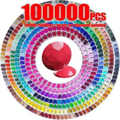 Diamond Painting Rhinestone Kit - 15,000/50,000/100,000 Sparkle Beads In 30/100/200 Colors For Diy Crafts & Art Projects Diamond Painting Kits Diamond Art Kits