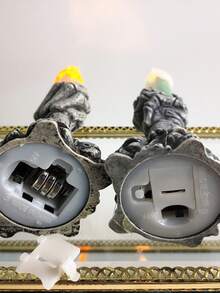 1pc Halloween Creative Personalized Decoration Candle Holder Party Venue Decoration Props Skeleton Ghost Holding Candle Light LED Electronic Jack-O-Lantern, The Battery Is Not Delivered, You Need To Bring Your Own 3 Button Batteries Halloween Decoration Room Decor Halloween Garden Decor For Gift Fairy Holiday Decor Festival Decor