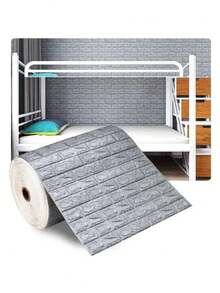 70厘米x2米 3D砖墙贴纸 DIY自粘装饰泡沫防水墙面覆盖墙纸 适用于电视背景儿童客厅 - 彩色 - 查看 11