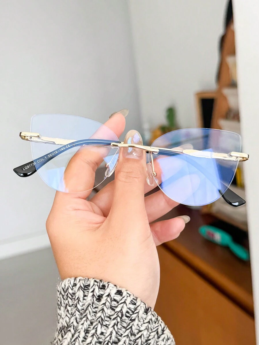 MELINDA MODA Metal Cat Eyeglasses Frame For Women - 黑色 - 查看 1
