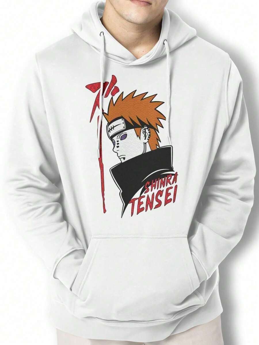 Sweatshirt Pain Shinra Tensei Kangaroo Blouse BPJ2 - 白色 - 查看 1