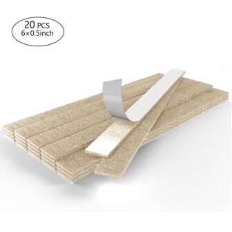 Felt Furniture Pads - 20PCS 6*0.5inch(152*12.7mm) - Premium Felt Strips With Adhesive Backing - Rectangular Furniture Pads For Hardwood Floors - Cut Furniture Felt Pads To Size You Need!
