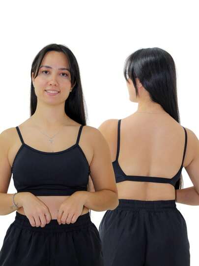 Top Alcinha Costas Abertas Fitness Academia