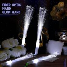 48pcs Fiber Optic Wand Led White Glow Sticks Light Up Magic Wand For Birthday Wedding Bridal Shower Raves Carnival Concert Glow In Dark Party, Glow In The Dark Party Supplies For Wedding Raves Carnival Concert Halloween Birthday Party - 48支-光纖螢光棒-白色 - 查看 7