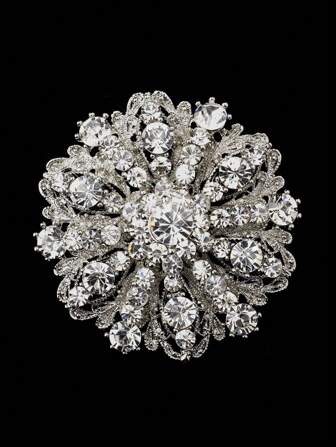 1 Pc Stylish Zinc Alloy And Rhinestone Crystal Diamante Flower Bridal Brooch Wedding Party Decoration Dress Accessories Pin For Clothes Bag Charm School Office Accessories Shirts Jacket Jewelry Christmas Halloween Clothes Pin Funny Cute Teacher Gifts