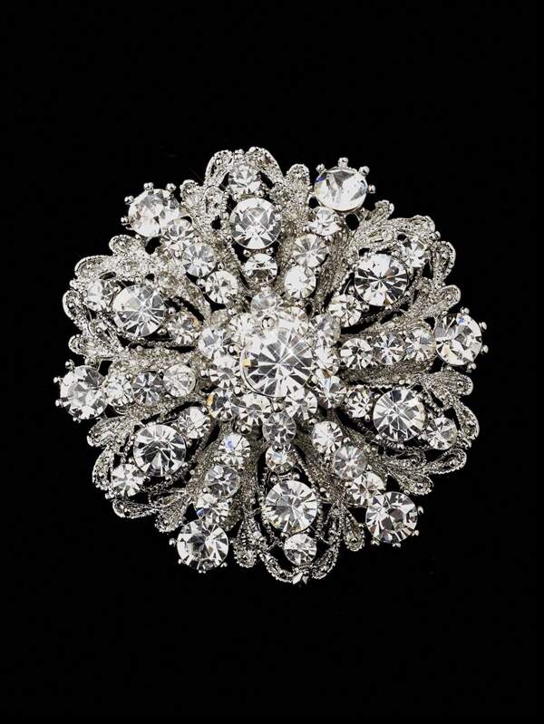 1 Pc Stylish Zinc Alloy And Rhinestone Crystal Diamante Flower Bridal Brooch Wedding Party Decoration Dress Accessories Pin For Clothes Bag Charm