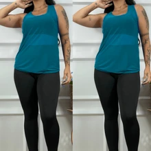 Women's Transparent Tulle Tank Top Gym Clothing Fitness Fashion - Green - View 2