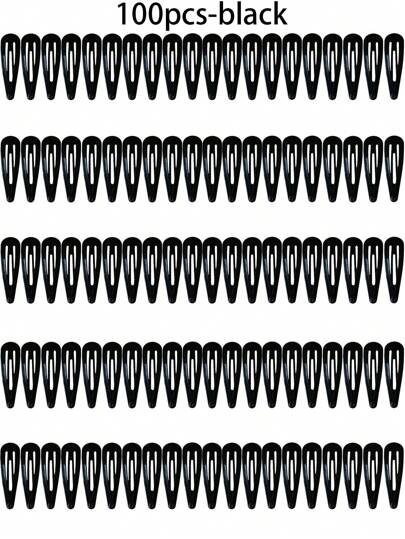 100pcs/200pcs Ladies' Simple & Fashionable 5cm Matte Black Metal Water Drop Hair Clip, Suitable For Daily, Festival And Commuting, Hairpin, Bb Clip, Hair Accessories, Hair Tools, Beauty Accessories, Curly Fall, Hair Tools, Accessories Women, Hair Stuff, Fall, Hair Accessories Women, Hair Tools, Hair Stuff, Beauty Accessories, Stocking Stuffers Women, Christmas Gift, Stocking Stuffers For Adult, Hair Stuff, Stocking Stuffer, Coming-Of-Age Christmas Hair Accessories, Gift Ideas, Beauty Stocking Fillers, Christmas