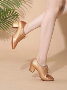 Zacht leren dames Latin-dansschoenen met middelhoge hak, ballroomdansschoenen voor volwassenen, voor leraren, buitendansen