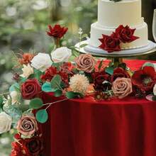 10/25 peças Flores artificiais multicoloridas, espuma de marfim de cor verdadeira, rosas falsas com hastes, buquê de casamento faça você mesmo, arranjo central de chá de panela multicolorido, decoração de mesa de festa, embalagem de saco OPP (excluindo caixa), dia dos namorados, presente - Multicolorido - Ver 7