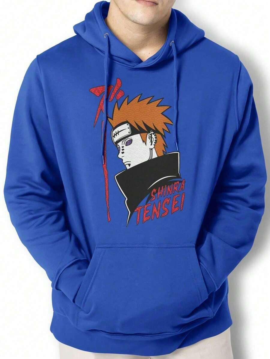 Sweatshirt Pain Shinra Tensei Kangaroo Blouse BPJ2 - 寶藍色 - 查看 1