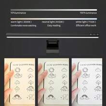 1pc Monitor Light Bar With Wireless Remote, USB Powered Computer Light With Stepless Dimming, No Screen Glare Monitor Lamp For Home And Office - 3 Colors - View 5