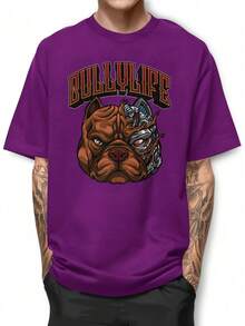 Pitbull Bullylife Basic T-Shirt 100% Cotton Shirt GPJ1 - 紫色 - 查看 1