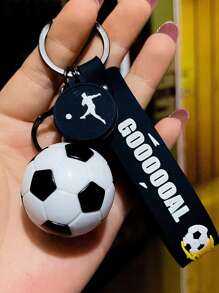 1pc Durable Multi-Color Football/Soccer Pendant, Key Chain, Resin Crafted, Fashion Sports Fan Accessory