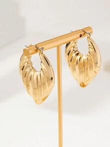 1 Đôi Thời Trang Đa Năng Tre Mới Đốt Ngón Tay Hình Học Punk Kim Loại Rỗng Đôi Khuyên Tai Vòng Thích Hợp Cho Đeo Hàng Ngày Nữ - Vàng - Xem 8