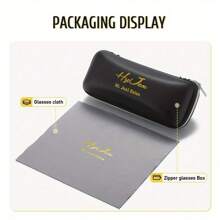 HyJex 男女通用时尚复古金属框架时尚眼镜 - 黑金 - 查看 5