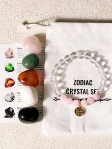 12 件不对称抛光宝石十二生肖标志饰品，水晶矿物圣诞礼品套装 - 十二星座 - 查看 9