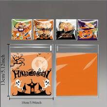 50/100/200 件，万圣节派对礼品袋 - 自粘式 PP 袋多种套装，带有南瓜、鬼魂和女巫图案、不给糖就捣蛋、圣诞节 - 彩色 - 查看 6