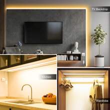 1 个 LED 霓虹灯带防水 5V USB COB LED，带柔性可调光白色 LED 灯带 3000-6500K，适用于电视背光、卧室、橱柜、厨房、DIY 照明/万圣节装饰、房间装饰、派对装饰（白光、中性光、暖白光）