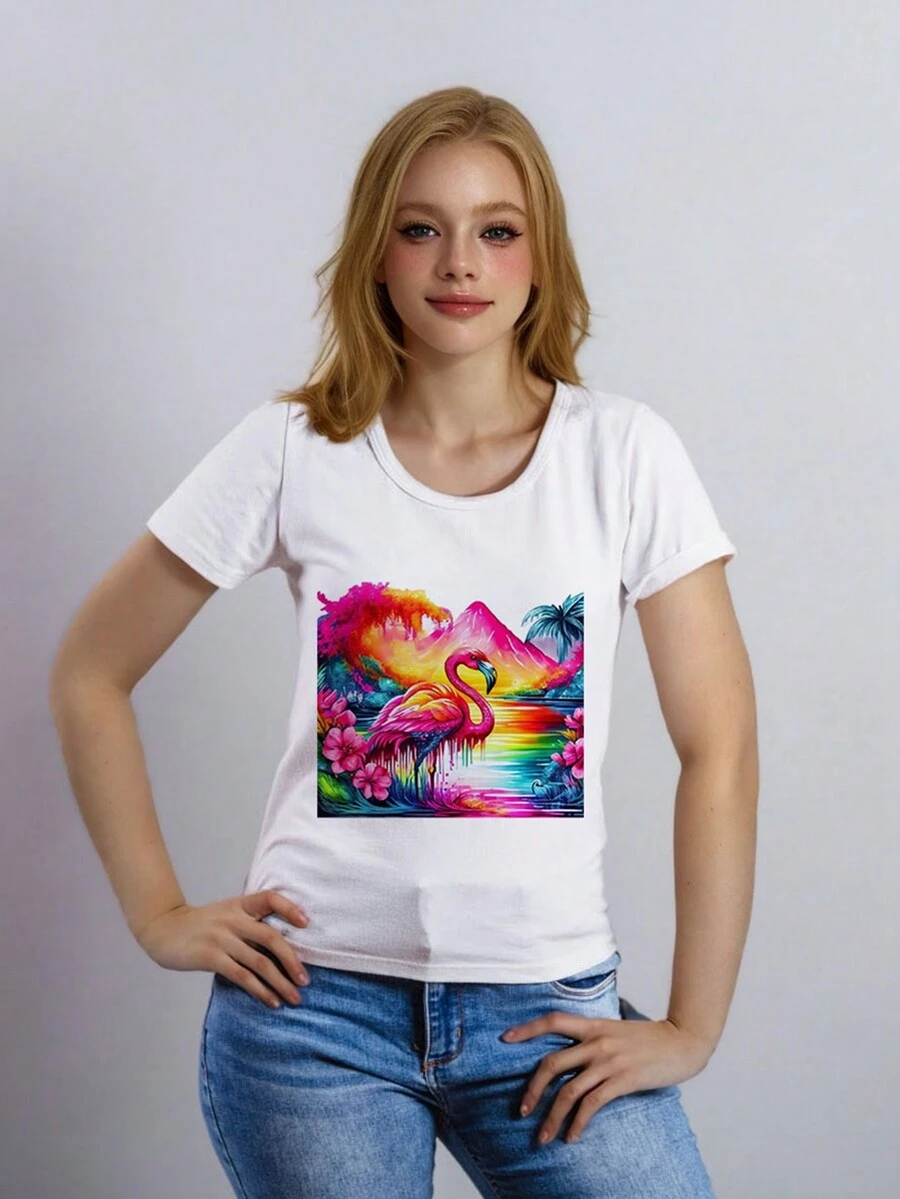 Women's T-Shirt Printed Manga Cutra New - trắng - Xem 1