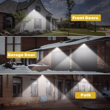 Éclairage solaire extérieur, 56 LED éclairage solaire extérieur avec détecteur de mouvement, étanche, angle d'éclairage de 120°, applique murale solaire pour jardin avec câble de 5 m