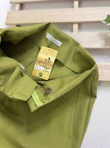 Sullyn_modas High Waist Pants - Olive Green - View 4