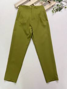 Sullyn_modas High Waist Pants - Olive Green - View 1