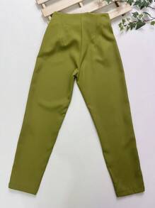 Sullyn_modas High Waist Pants - Olive Green - View 6